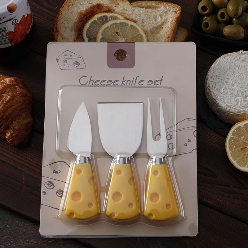 Creative Yellow Cheese Knife & Fork Shovel Set - Stainless Steel, 3-Piece
