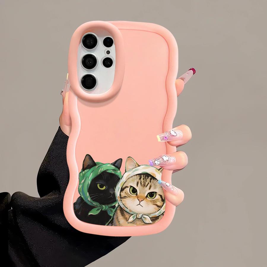 Soft Phone Cover Case for Samsung Galaxy A26 S22 Ultra S23 Plus S21 S25 S24 A25 S20 FE A24 A35 A34 A54 A55 A36 Cute Cat