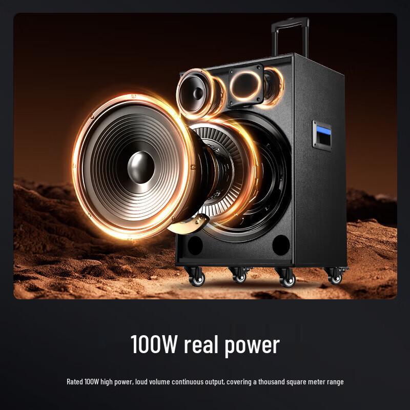 SAST 18-inch Portable Bluetooth Karaoke Speaker with Dual Microphones CN Plug (adapter Included) (CN Version)