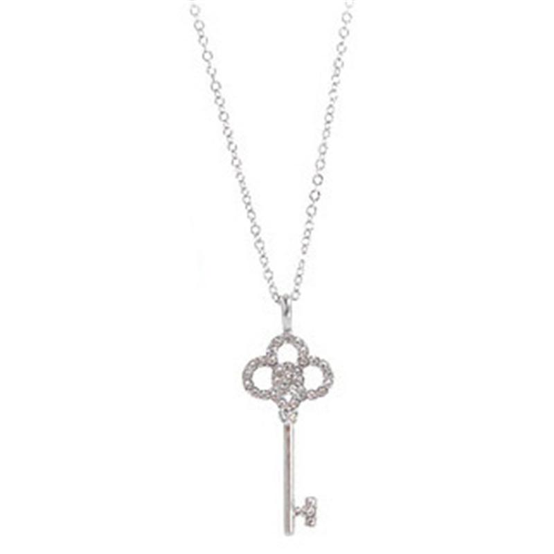 

New Wholesale Fashion Hollow Crystal Rhinestone Key Chain Clavicle Womens Pendant Necklace For Women Jewelry
