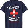 Beer Graphic Tshirt Emotional Support Drinking Buddy Tees Funny Gift Casual Cotton Humor Style High Quality Letters Graphic Tops