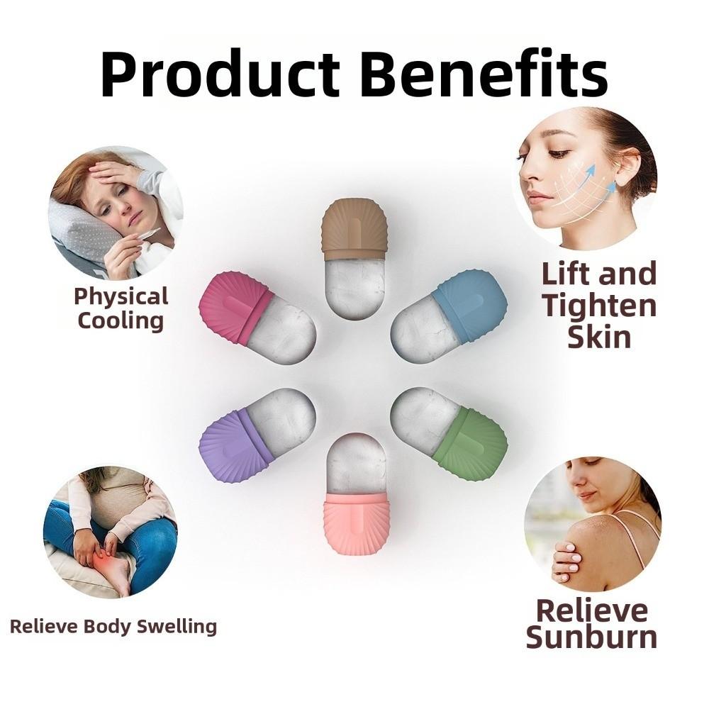 Silicone Ice Cube Face Roller Cooling De-Puffing Facial Silicone Ice Mold Shrink Pores Skincare Tool Facial Ice Roller