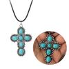 Mode Kruis Hanger Ketting Gotisch Vintage Esthetisch Turkoois Ketting Feest Sieraden Sleutelbeen Ketting Ketting