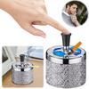 Push Down Ashtray Windproof Spinning Ashtray Metal Self-Cleaning Ashtray Desktop Ashtray for Cigarette Smoking