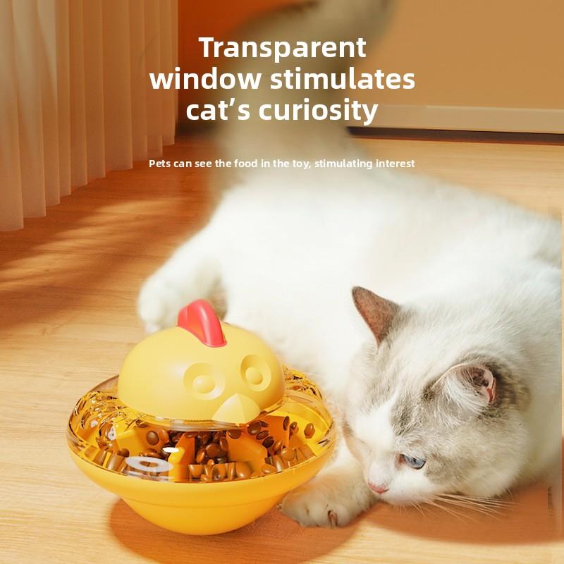 Educational Toy Cat Leaky Food Dispenser, Unbreakable Doll, Chicken-shaped Cat and Dog, Durable To Chew, Boring Slow Food Dispenser