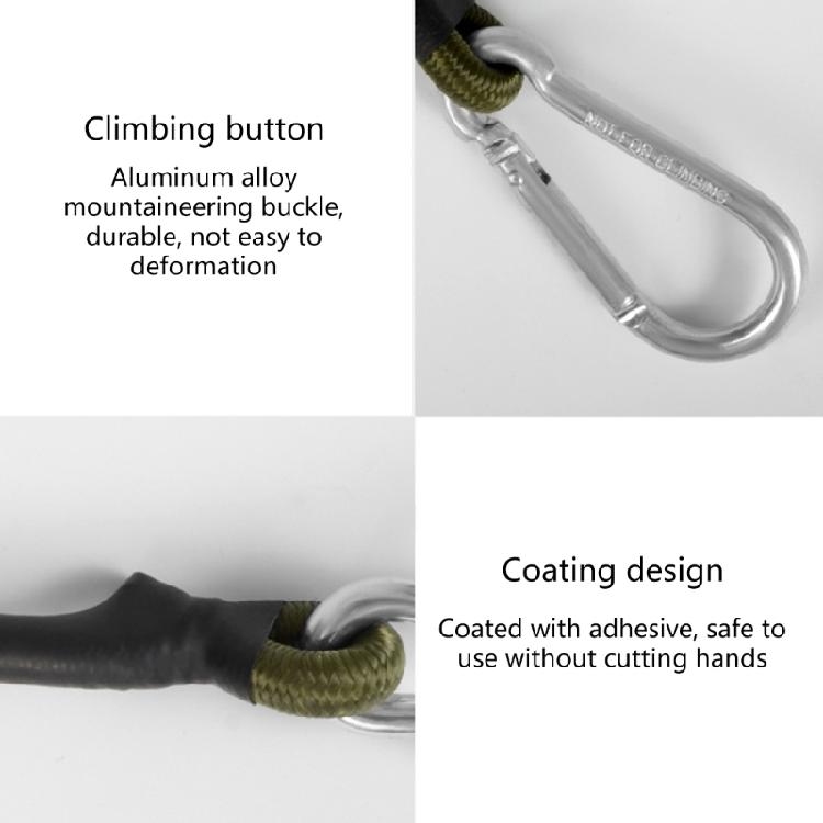 Outdoor Bungee Cord with Carabiner Hook Lashing Luggage Tie Elastic Strap