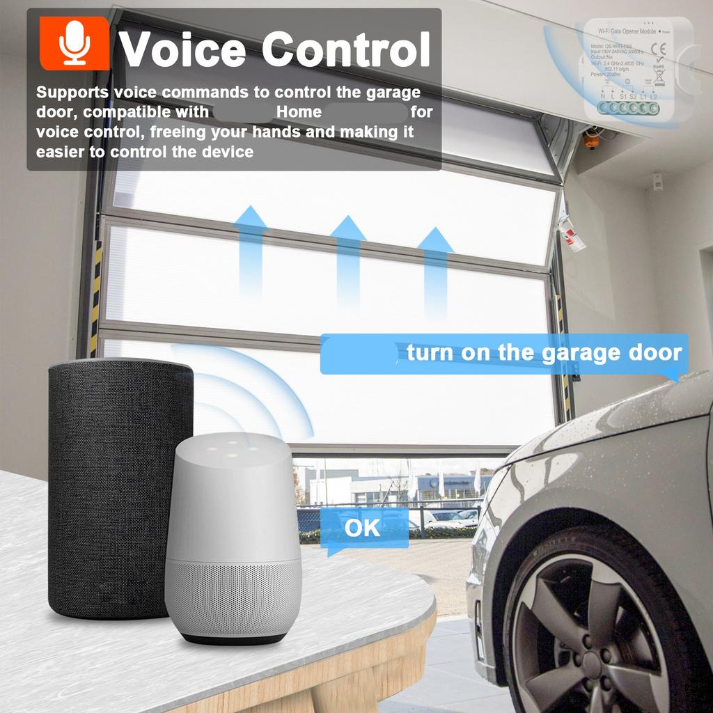 Tuya WiFi Toröffner Intelligenter Garagentoröffner Controller Mobiltelefon Fernbedienung APP-Steuerung Kompatibel mit   Home