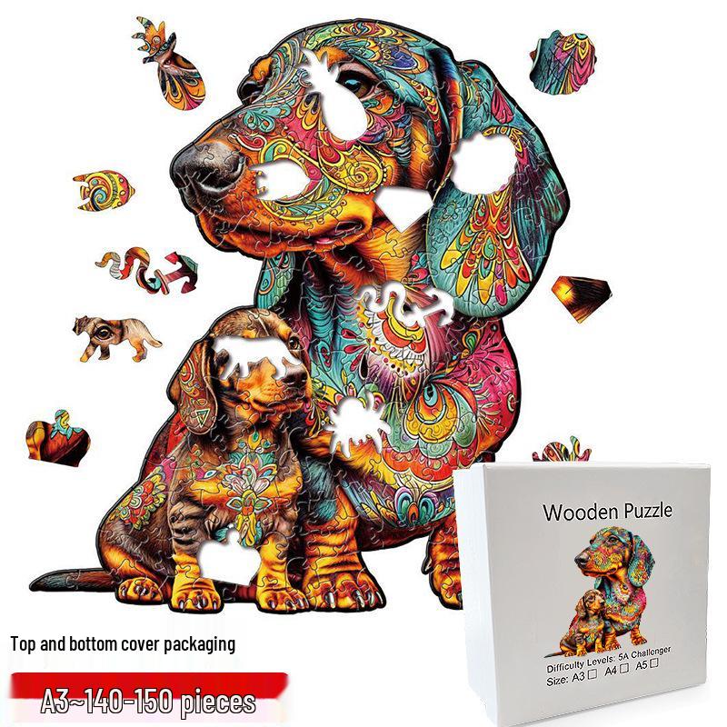 Irregular Animal Dog Penguin Wooden Puzzle in Stock