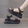Sandals women's summer new 2025 thick sole increase of 7 cm fashion versatile buckle Roman muffin shoes trend