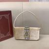 French celebrity small fragrance shiny ineffectual diamond-set small square bag retro temperament velvet portable dinner bag