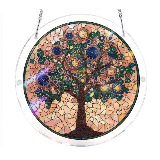 Acrylic Puzzle Suncatcher Decoration Stained Glass Door Window Hanging Ornament H