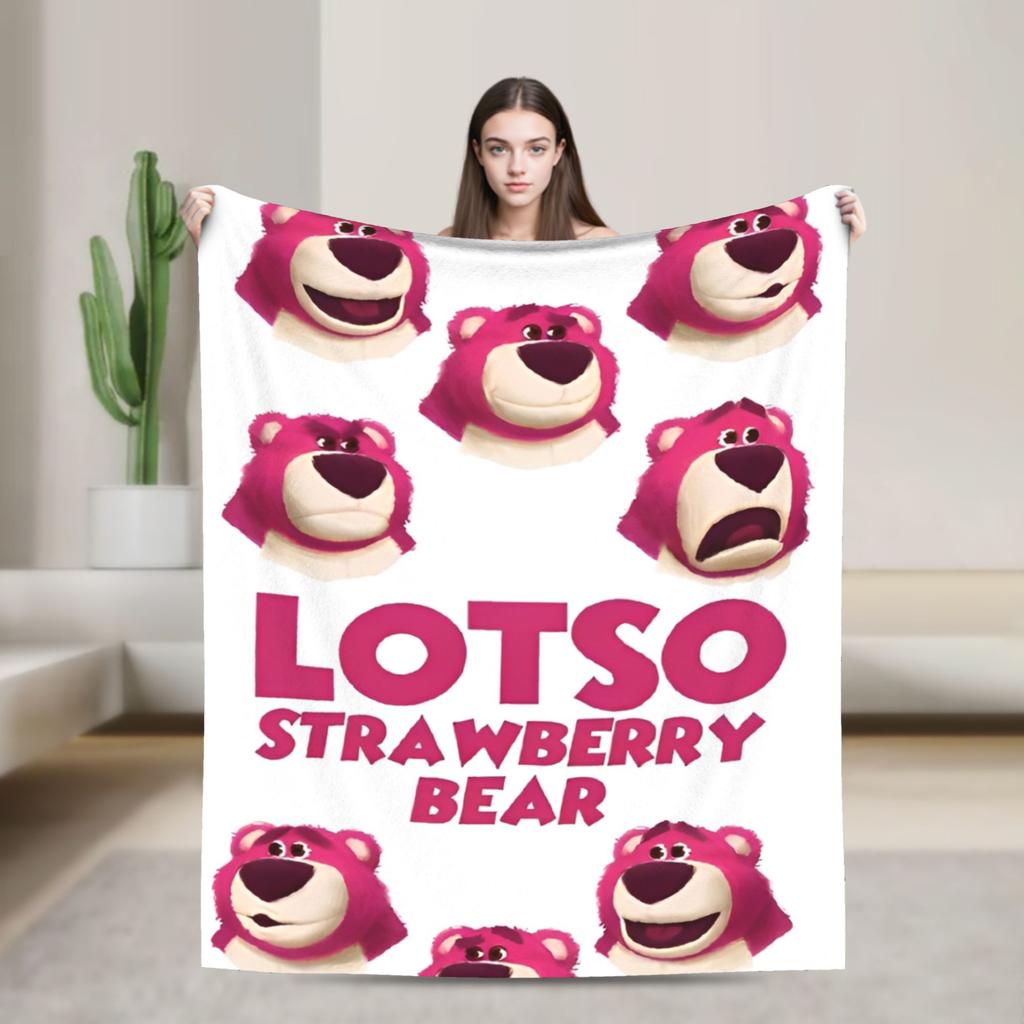 Lotso Cartoon Blanket Soft Warm Aesthetic Plush Bedding Throws For Bedroom Picnic Flannel Bedspread Bed Cover