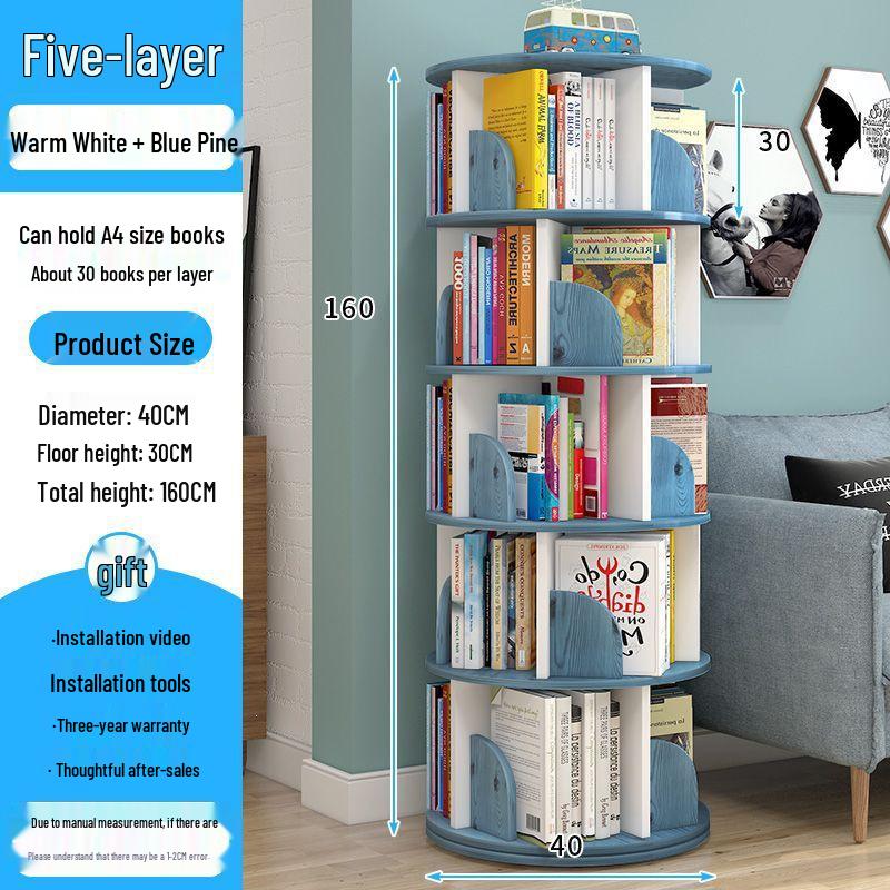 360° Rotating Children's Bookshelf: Space-Saving Floor Standing Bookcase & Picture Book Rack