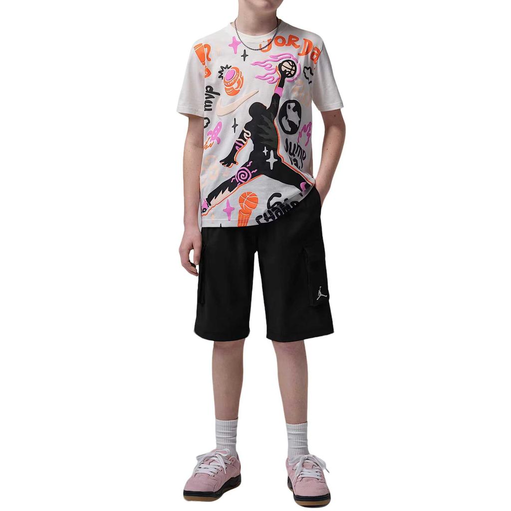Jordan Solid Color Lace-Up Mid-Rise Straight Leg Comfortable Shorts Kids shorts IW1461-010
