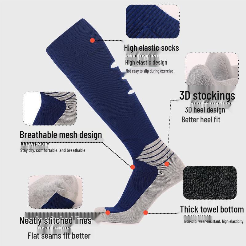 Men's Anti-Slip Football Training Socks: Thickened, Breathable, Sweat-Absorbent, Cross-Border Design