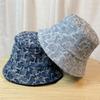 Fisherman Check Denim Hat Women Spring And Autumn Sun Sunscreen Hat Bucket