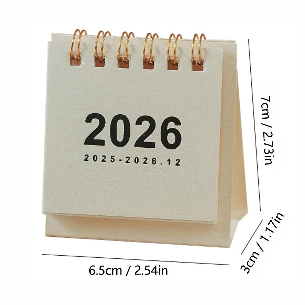 3pcs English 2026 Mini Simple Small Desk Calendar Pocket Portable Daily Memo Calendar Planner Desktop Decor Office Stationery