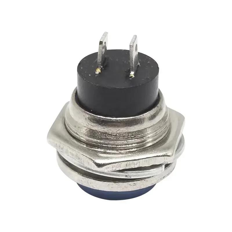 5/20/100Pcs DS-212 Round Push Button Switch ON OFF 16mm Momentary Switch 2 Pin Self-Reset Switch Electric Power Switches Switches Oil Pressure 6