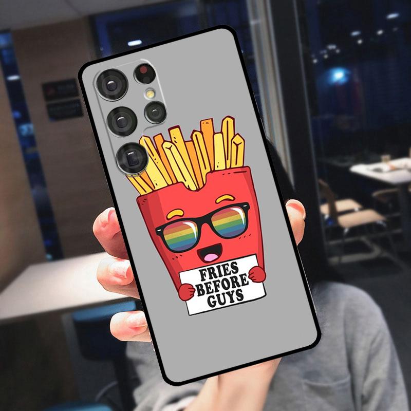 

French Fries Before Guys Cover For Samsung Galaxy S25 Ultra S24 S22 S21 S23 Plus S20 FE S9 S10 S24 FE Phone Case Galaxy S9 Plus
