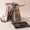 Mulberry silk silk scarf high-end light luxury plaid men's and women's same scarf silk brushed long scarf commuter high-end silk scarf