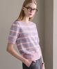 LUSIDA Jacquard Striped Short Sleeve Knit_3 Colors