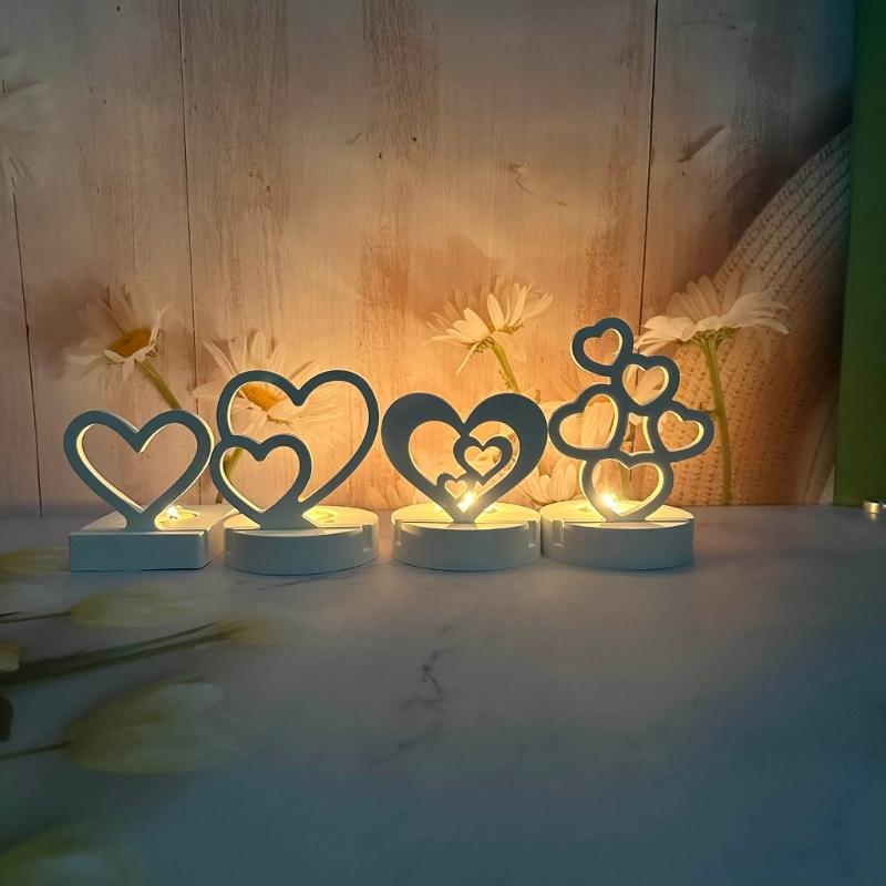 Heart Candlestick Molds Love Heart Candle Holder Molds with Base for DIY Craft Tealight Candle Holder Room Decorations