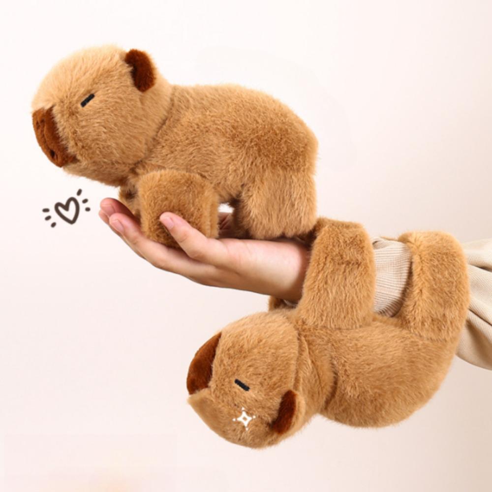 Adorabile Capibara Animale Schiaffo Snap Avvolgente Braccialetto Da Polso Peluche Animale Ripieno Kawaii Capibara Anello Da Mano Braccialetto Bambino Giocattoli Divertenti