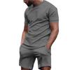 Set da 2 pezzi T-shirt a maniche corte con trama a nido d'ape e Pantaloncini a 5 punte - Abbigliamento Estivo per Fitness e Corsa