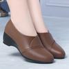 Versatile Wedge Heel Women's Shoes, Comfortable Shoes for Middle-aged and Elderly Women, Spring and Autumn Style, Women's Soft-soled Leather Shoes