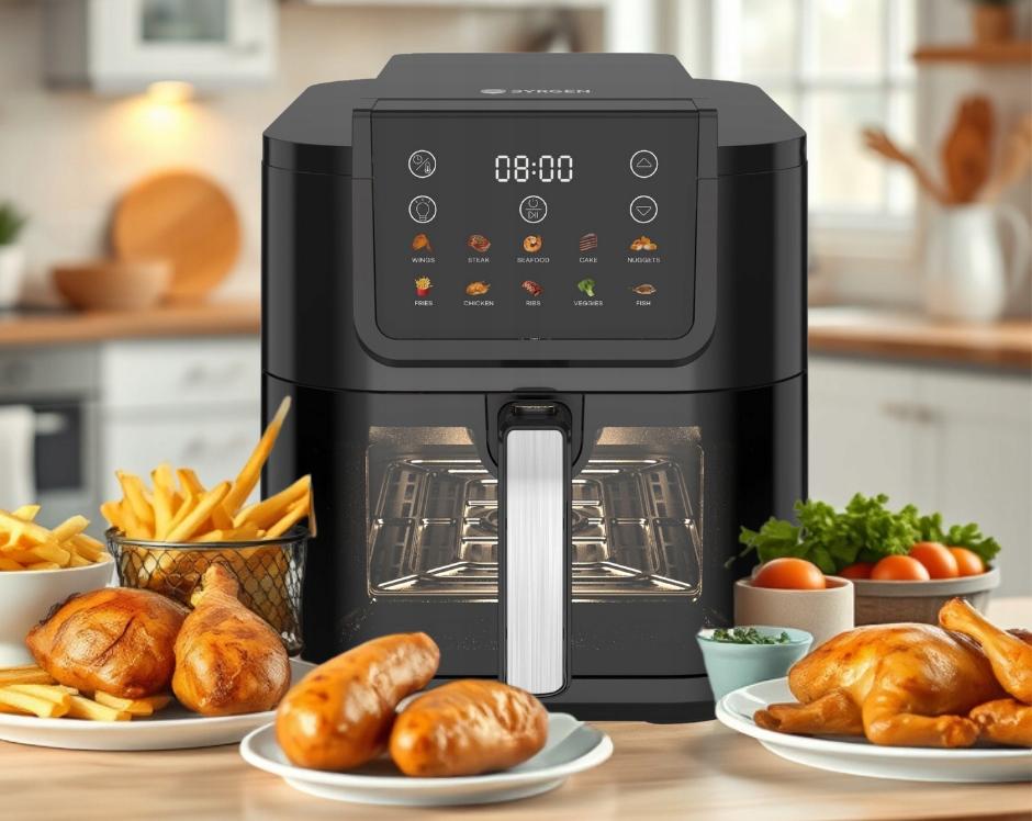 BYRGEN Air Fryer 8L Large Drawer Window Fryer