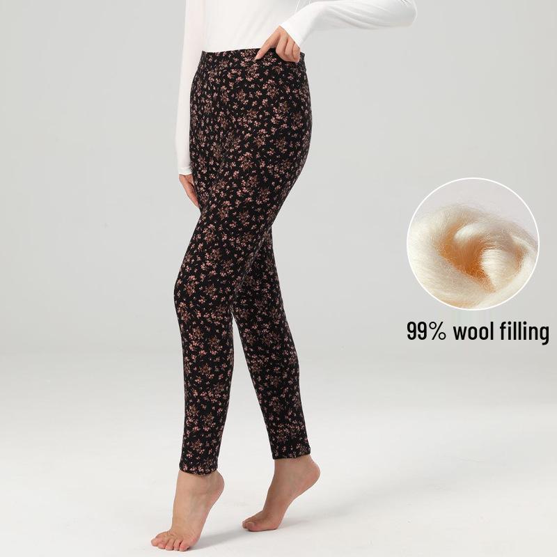 Damen Baumwollhose mit hohem Bund und Fleecefutter - Slim Fit, dick und warm für Herbst & Winter