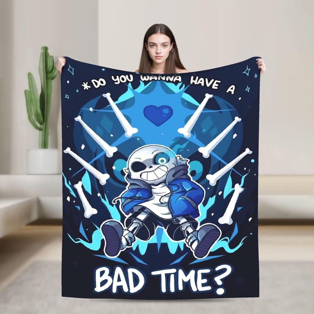Undertale Sans Game Blankets Flannel Textile Decor   Multifunction Lightweight Throw Blanket for Bedding Couch Plush Thin Quilt