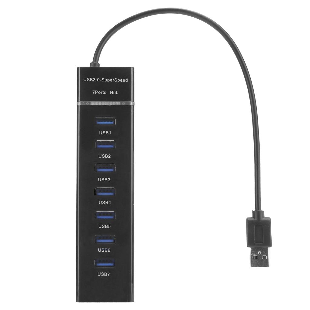 USB 3.0 Hub 7Port Splitter with Blue LED Indicator High Speed 5Gbps BYLP107 DC 5V