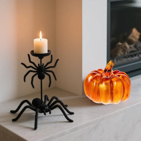 Mini křišťálová dýňová figurka Sběratelská umělá dýně Stolní ozdoba pro podzimní sklizeň Den díkůvzdání Halloween