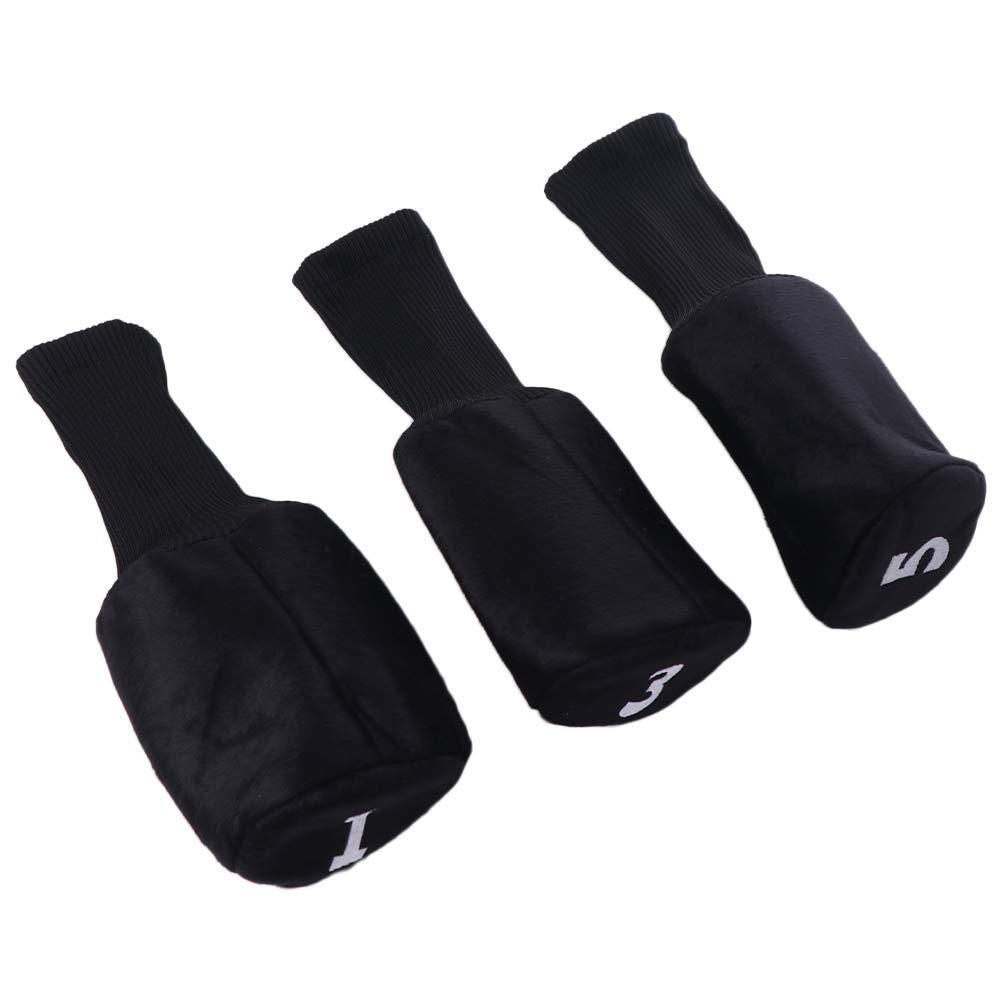 

Long Neck Golf Club Protector Fluff Cloth Wood Head Covers Golf Headcovers Driver Fairway чорний