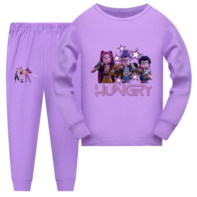 

Clothing Sets Girls Children s Half-body Comfortable Cartoon Printed Long-sleeved Suit Soft Casual Clothing Suit 110