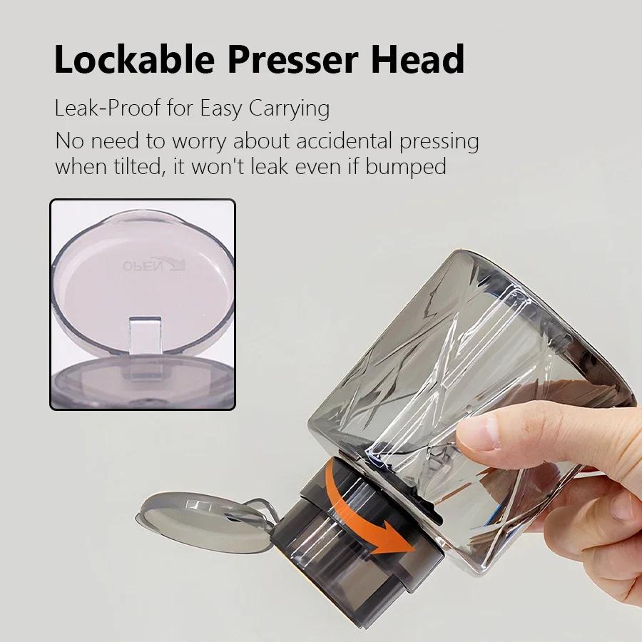 Portable Leak-Proof Empty Pump Dispenser Nail for Nail Cleaner Makeup Remover Container Press Bottle