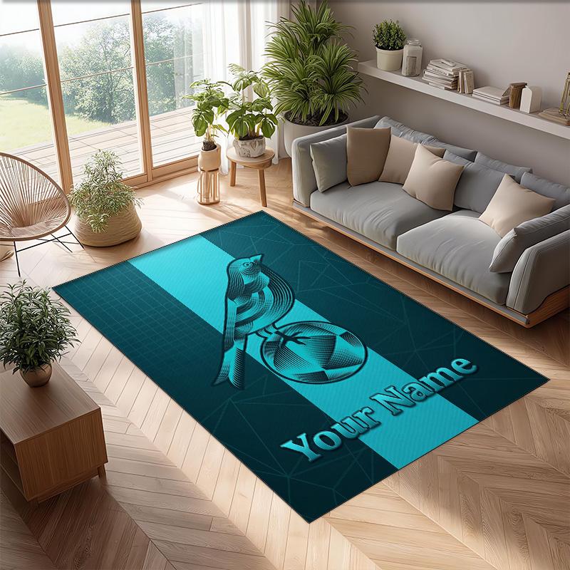 Norwich City Printed Crystal Velvet Rug Non‑Slip Crystal Velvet Carpet For Sofa Bedroom Indoor Home Decoration