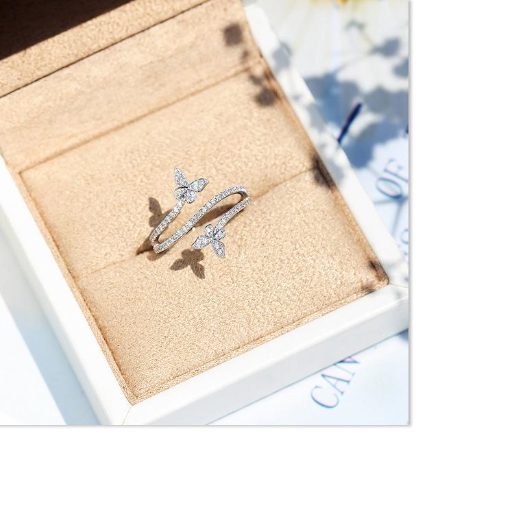 Japan and South Korea Version of The Minority Design Butterfly Ring Woman Fold Tinfoil Closed Ring Small Fresh Luxury