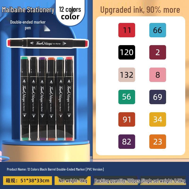 Doppelspitz-Marker-Set: 168 Farben + 80 Farben Kinder-Zeichenstifte + 24 Farben Ölbasierte Marker