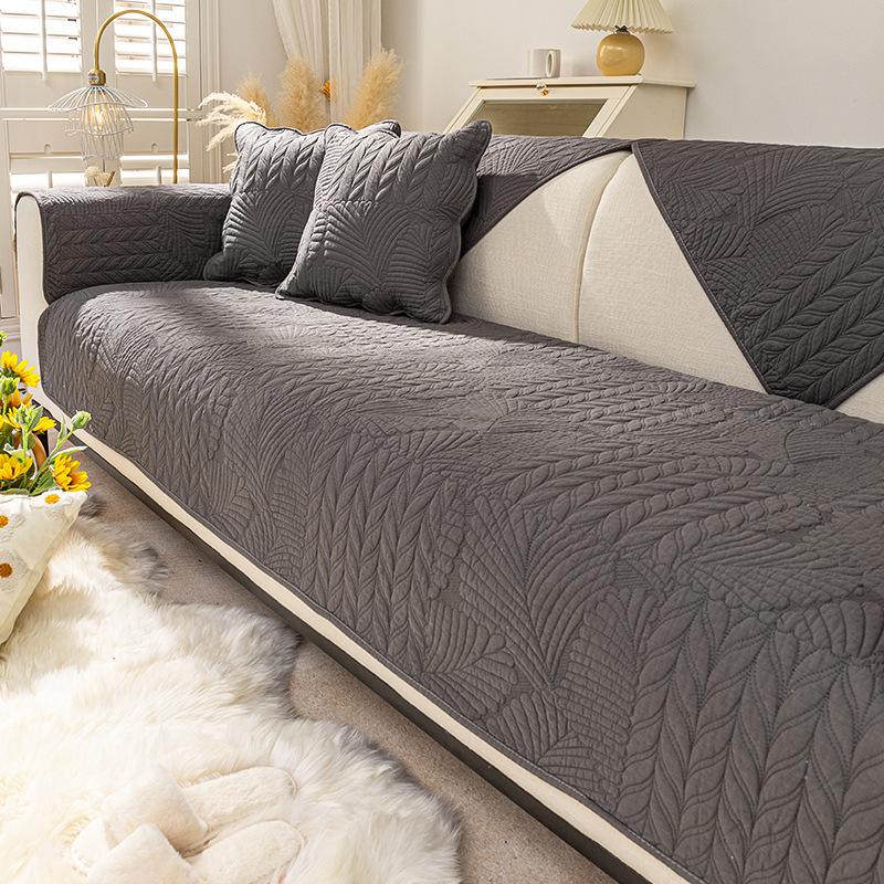 Cotton Sofa Cushion Summer Breathable Non-Stuffy Cushion Nordic High-Grade Non-Slip Sofa Cover Cloth Combination