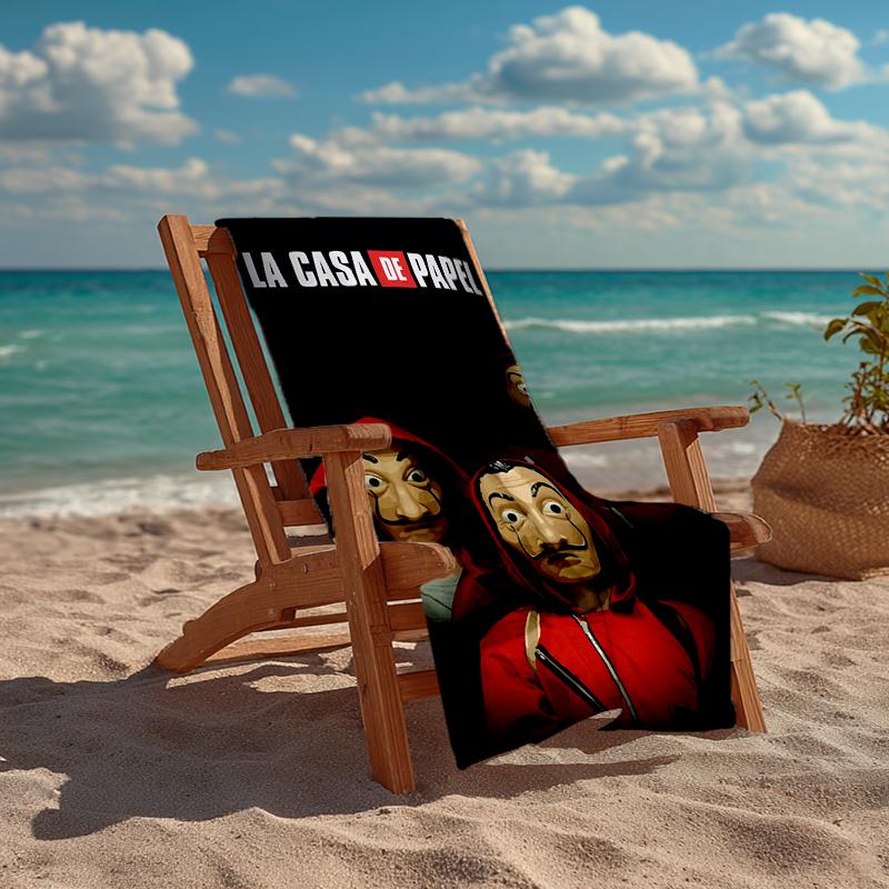 Ultra-Soft Beach Towel with La Casa De Papel Theme,Ideal for Pool - Camping, Diving - Perfect Travel Essential, Vibrant Beach Towel.