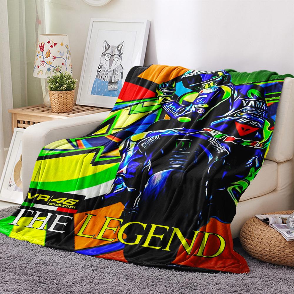 1 Pezzo Coperta in Flanella con Stampa Moto Vr46, Alta qualità Confortevole per Tutte le Stagioni, Arredamento per la Casa, Calore e Comfort, Perfetta per Regali