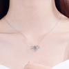 Sterling Bat Pendant Necklace Women Dainty Moissanite Cross Chain Choker Minimalist Fashion Jewelry