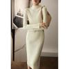 Mid-length Knitted Dress for Women In Autumn and Winter Half Turtleneck Slimming Casual Sweater Dress