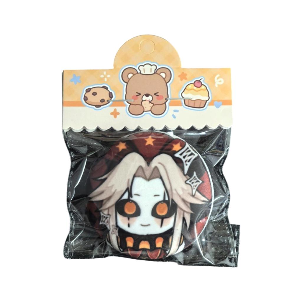 Plush Jester Character Badge Soft Stuffed Harlequin Pin Accessory for Collectors and Display Suitable for Various Uses