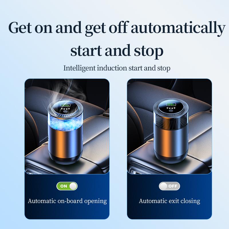 Xiaomi Car Air Freshener USB Rechargeable, Smart Induction Auto On/Off Aromatherapy Diffuser with LED Light, Car Fragrance Air Purifier
