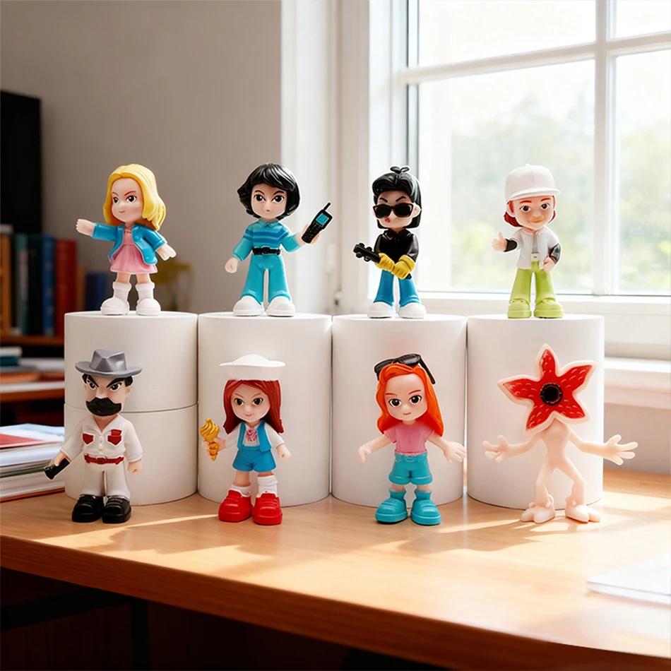 8pcs In stock Figure Action Figural PVC Model Kids  Stranger TV Plays Will Byers Eleven Decorate Car Toys Gift In Stock