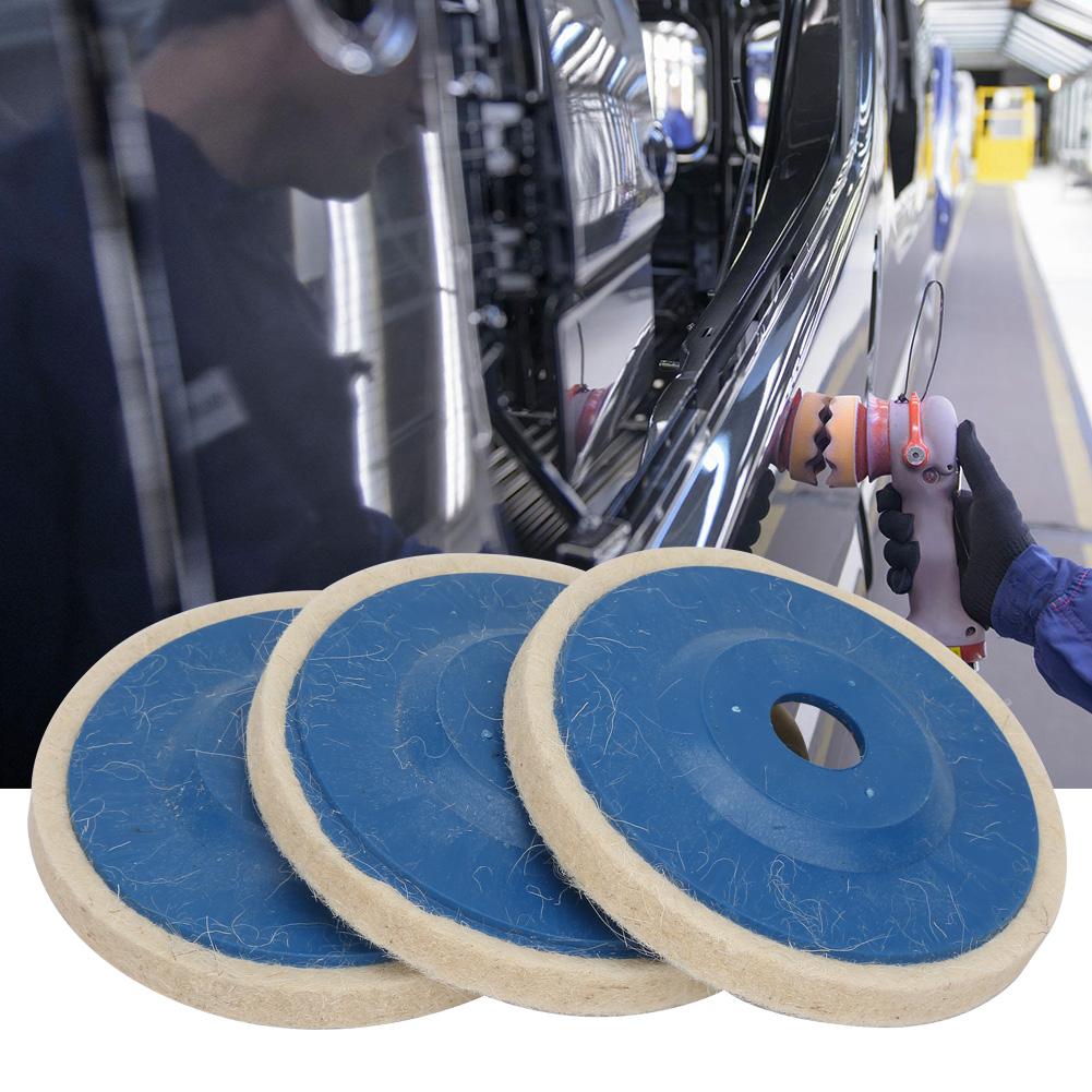 Popular Practical Angled Wool Wheel 4 Inch Wool Polishing Wheel Felt Disc Polishing 3 Pcs