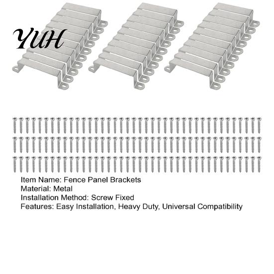 Professional Grade Fencing Accessories 30Pcs Fence Panel Brackets, Heavy Duty Clips with 60 Screws, Outdoor Metal Fixing Hardware Anti Rattle Security